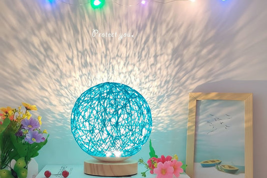 LED Cotton Globe decorative lamp - Blue